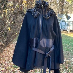 Sohung Designs gathered zipper collar cape